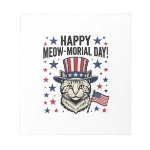 Patriotisk katt jamdags firande vintage vektor des anteckningsblock