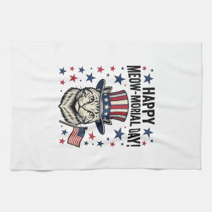 Patriotisk katt jamdral-dagen vintage vektor desig kökshandduk
