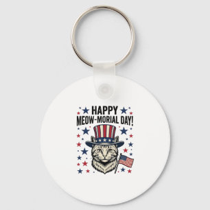 Patriotisk katt jamdral-dagen vintage vektor desig nyckelring