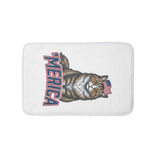 Patriotisk Katt Merica Vintage Gravyr Tröja Desig Badrumsmatta
