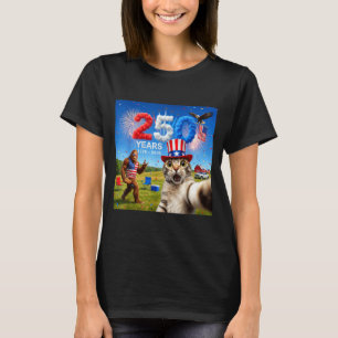 Patriotisk katt selfie Bigfoot 250-årsjubileum T Shirt