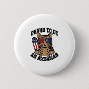 Patriotisk katt stolt över att vara amerikansk vin knapp