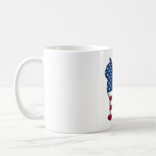 Patriotisk Katt Vintage Gravyr Vektor Design_1 Kaffemugg
