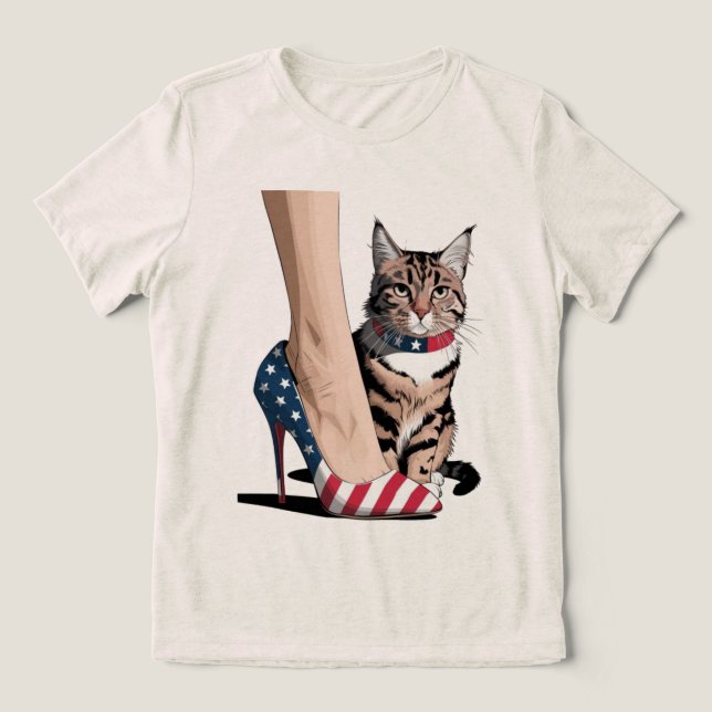 Patriotisk kattmamma t shirt (Design Framsida)