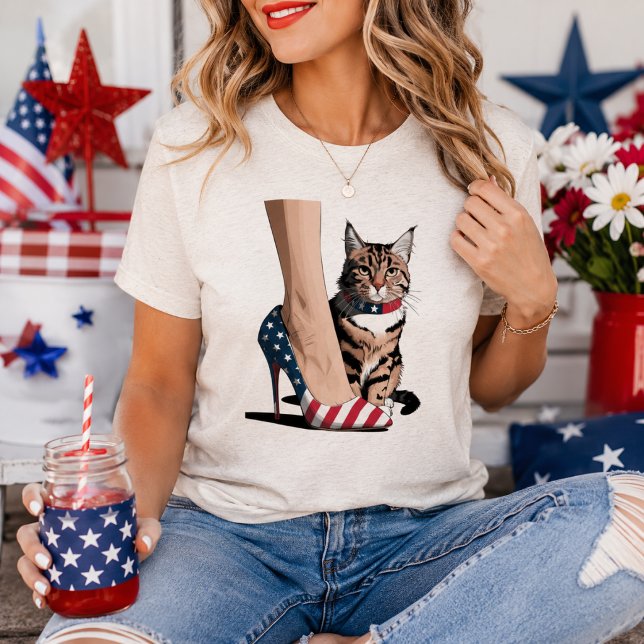 Patriotisk kattmamma-tröja | Söt 4:e juli-tee T Shirt (Skapare uppladdad)