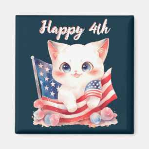 Patriotisk kattunge 4 juli Gott 4:e specialdesigna Magnet