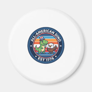 Patriotisk Kawaii Dinosaur Alla Amerikanska DINO E Magnet