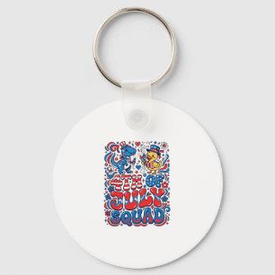 Patriotisk Kawaii Dinosaur Bästa Styvfar Någonsin Nyckelring