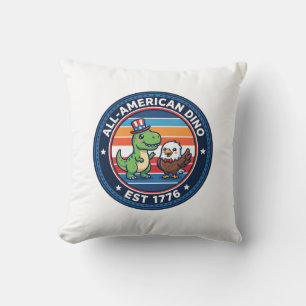 Patriotisk Kawaii Dinosaurie All-amerikansk DINO E Kudde