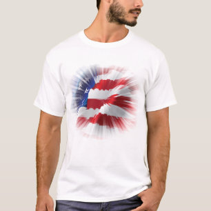Patriotisk Klassisk och kraftfull amerikansk flagg T Shirt