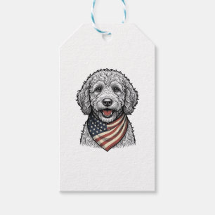 Patriotisk Klotter Hund Vintage Gravyr Vektor Desi Presentetikett