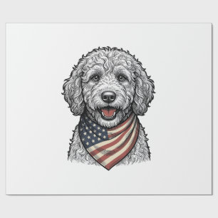 Patriotisk Klotter Hund Vintage Gravyr Vektor Desi Presentpapper