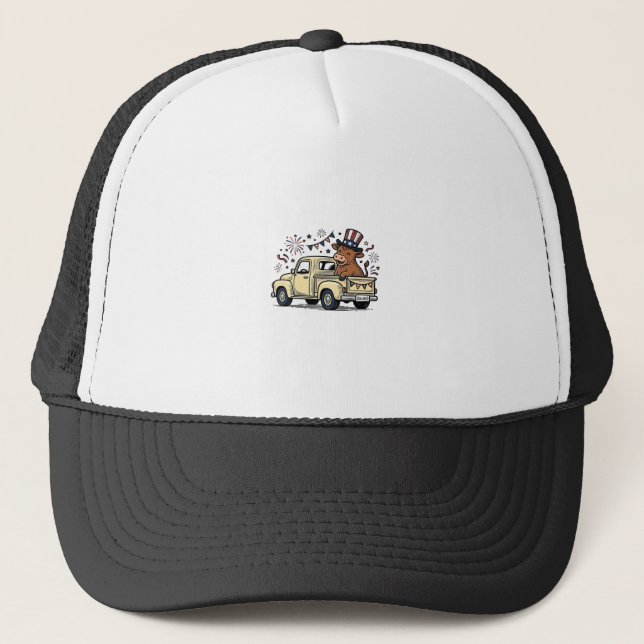 Patriotisk ko 4 juli lastbil vektor design_1 keps (Framsida)