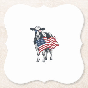 Patriotisk ko amerikansk flagga vintage gravyr des underlägg papper