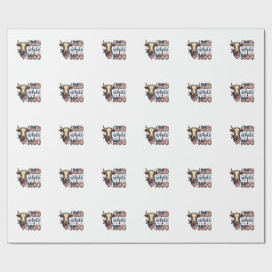 Patriotisk ko röd vit Moo 4 juli skjorta Desi Presentpapper