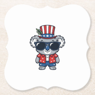 Patriotisk Koala Vintage Stil Vektor Konst_1 Underlägg Papper