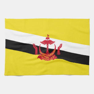 Patriotisk kökshandduk med Bruneis flagga