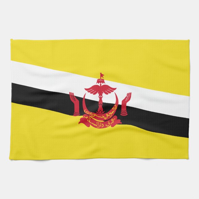 Patriotisk kökshandduk med Bruneis flagga (Horisontell)