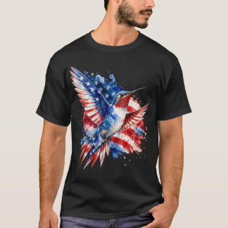 Patriotisk Kolibri, Amerikansk Flaggfågel Grafik T Shirt