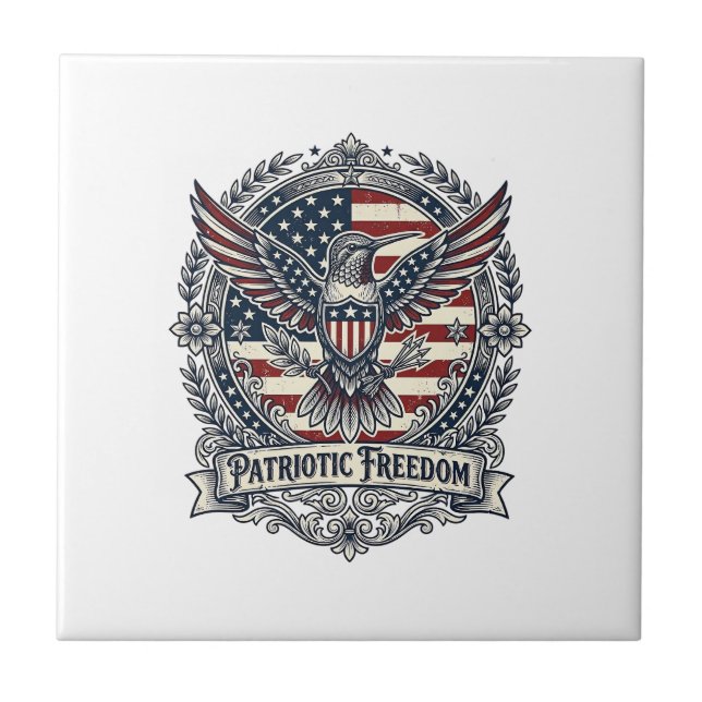 Patriotisk Kolibri Kakelplatta (Framsidan)