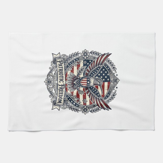 Patriotisk Kolibri Kökshandduk (Horisontell)