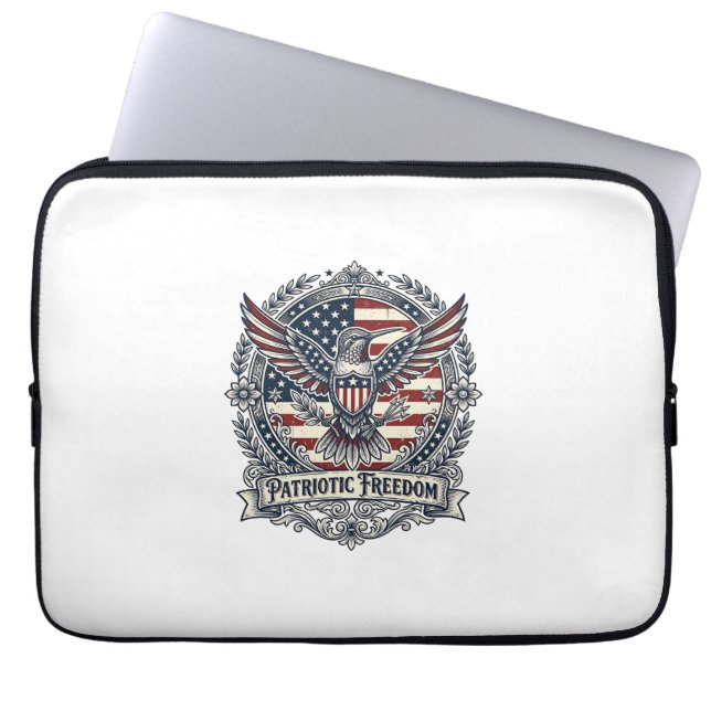 Patriotisk Kolibri Laptop Fodral (Framsidan)