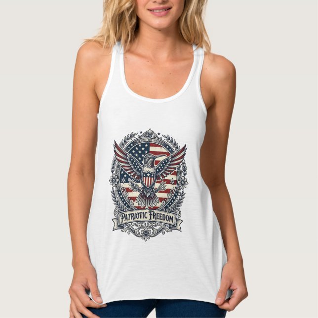 Patriotisk Kolibri Linne Med Racerback (Framsida)