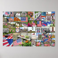 Patriotisk kollage poster 36 x 24