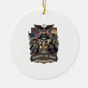 Patriotisk Kolonial Kalle Skalle Mörk Patriot Sk Julgransprydnad Keramik
