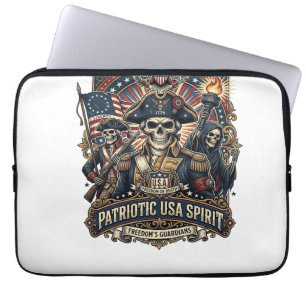 Patriotisk Kolonial Skalle Befälhavare Mörk Patrio Laptop Fodral