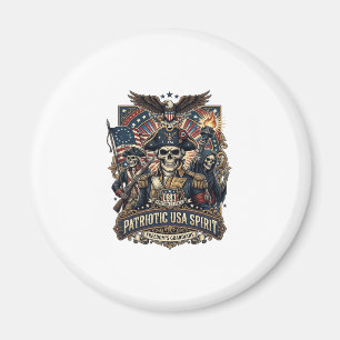 Patriotisk Kolonial Skalle Befälhavare Mörk Patrio Magnet