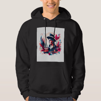 Patriotisk Kolonial Utforskare Illustration | Vint Hoodie