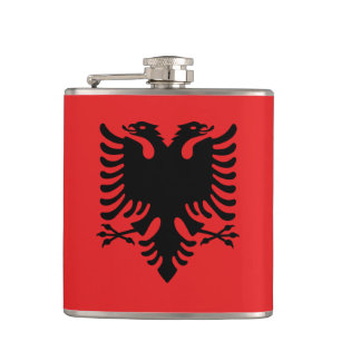 Patriotisk kolv med Flagga av Albanien Fickplunta