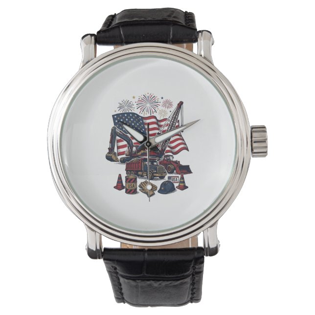 Patriotisk konstruktion USA Vintage Armbandsur (Framsida)