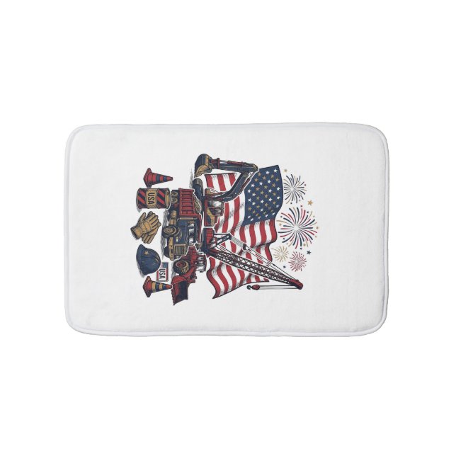 Patriotisk konstruktion USA Vintage Badrumsmatta (Framsidan)