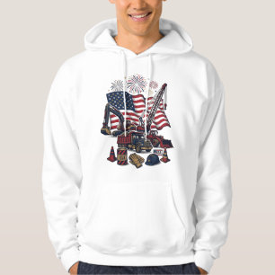 Patriotisk konstruktion USA Vintage Hoodie
