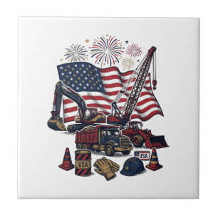 Patriotisk konstruktion USA Vintage Kakelplatta