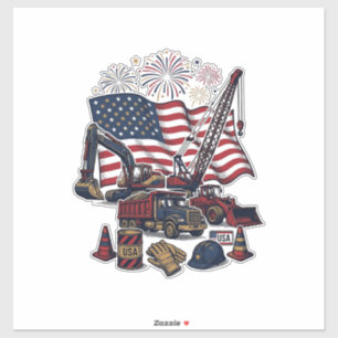 Patriotisk konstruktion USA Vintage Klistermärken