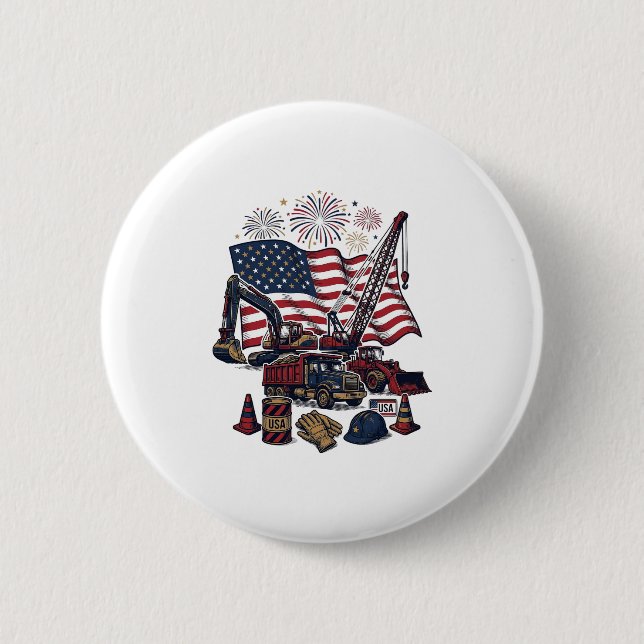 Patriotisk konstruktion USA Vintage Knapp (Framsida)