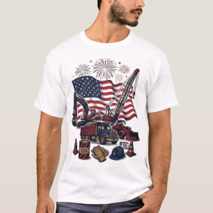 Patriotisk konstruktion USA Vintage T Shirt