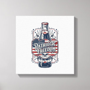 Patriotisk körsbärssoda Retro Vector Graphic Tee_1 Canvastryck