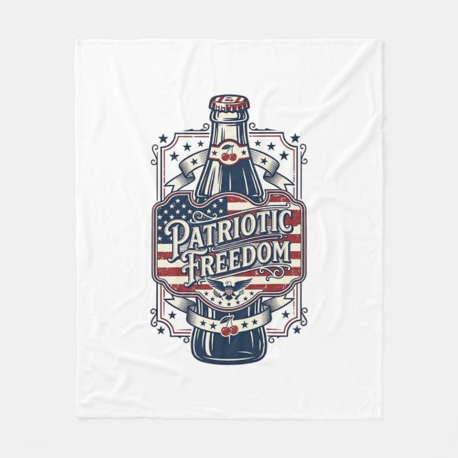 Patriotisk körsbärssoda Retro Vector Graphic Tee_1 Fleecefilt (Framsidan)