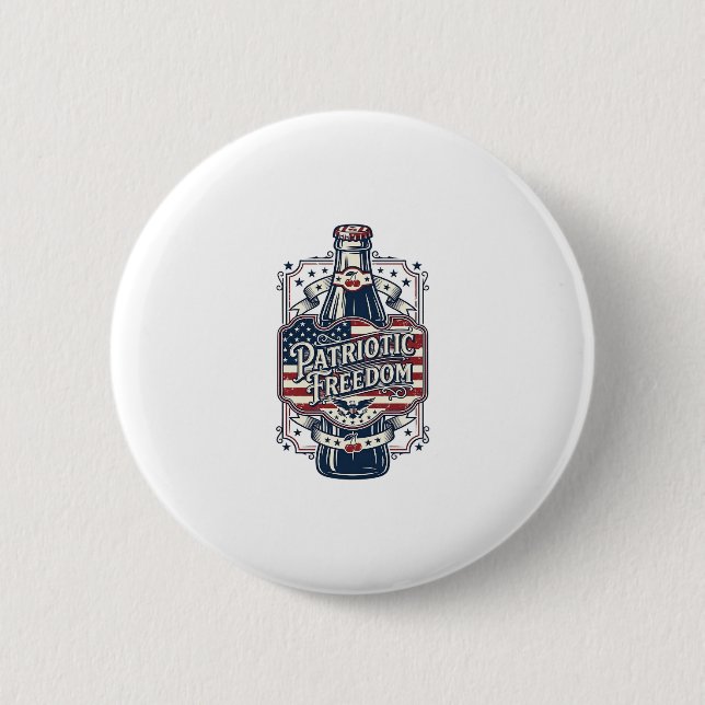 Patriotisk körsbärssoda Retro Vector Graphic Tee_1 Knapp (Framsida)