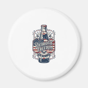 Patriotisk körsbärssoda Retro Vector Graphic Tee_1 Magnet