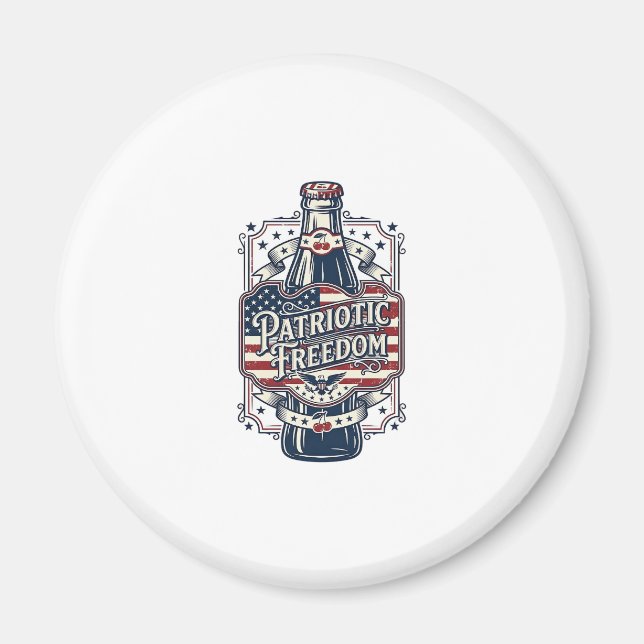 Patriotisk körsbärssoda Retro Vector Graphic Tee_1 Magnet (Framsidan)