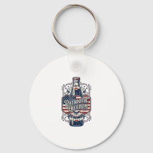 Patriotisk körsbärssoda Retro Vector Graphic Tee_1 Nyckelring