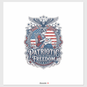 Patriotisk korsstygnsvektor Grafik T-shirt_1 Klistermärken
