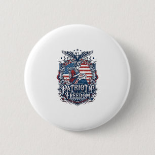 Patriotisk korsstygnsvektor Grafik T-shirt_1 Knapp