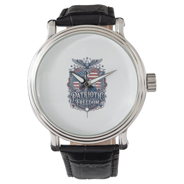 Patriotisk korsstygnsvektor Grafisk Tee_1 Armbandsur (Framsida)