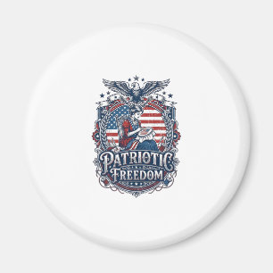 Patriotisk korsstygnsvektor Grafisk Tee_1 Magnet